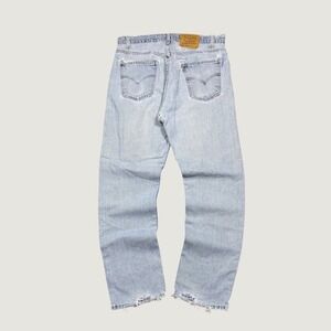 Levis 505 Mens Vintage Orange Tab Distressed Light Straight Leg Jeans 36x32
